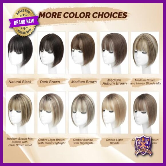 10 Inch Human Hair Topper with Bangs for Thinning Hair main image 4